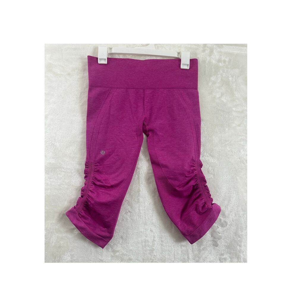 Lululemon The Flow Crop II Pants Size 8 Berry Gym Activewear